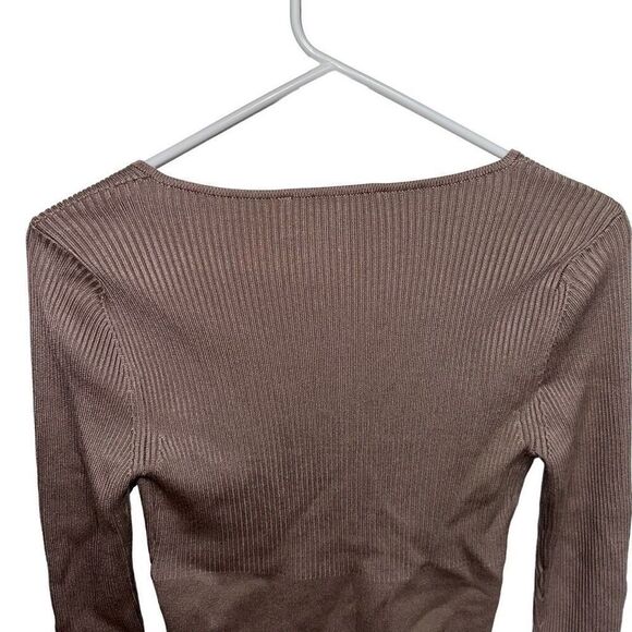 abercrombie Long-Sleeve V-Neck Sweater Bodysuit - new with tags - Picture 4 of 13